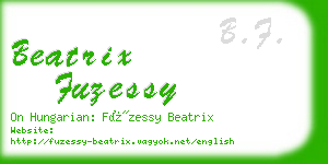beatrix fuzessy business card